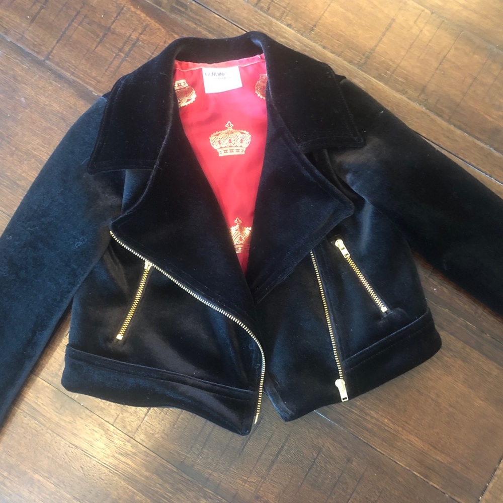 Super cute Velour Biker Jacket